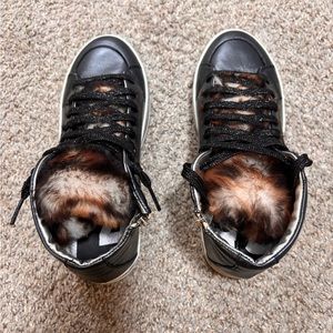 P448 Skate Genuine Shearling Trim High Top Sneaker